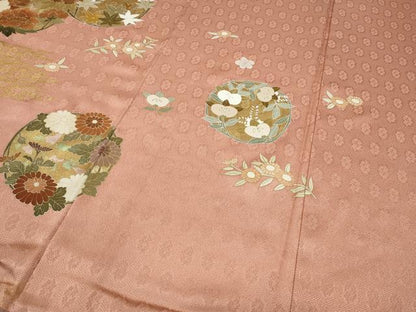 平和屋着物●訪問着 草花丸文 金彩 正絹 逸品 CAAY5147ut
