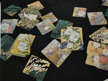 平和屋着物●豪華黒留袖　破れ色紙鶴草花文　金銀彩　正絹　逸品　CAAY5151ut