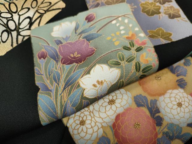 平和屋着物●豪華黒留袖　破れ色紙鶴草花文　金銀彩　正絹　逸品　CAAY5151ut