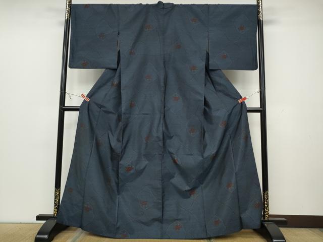 平和屋着物●本場大島紬 菱花文 正絹 逸品 CAAY5152ut