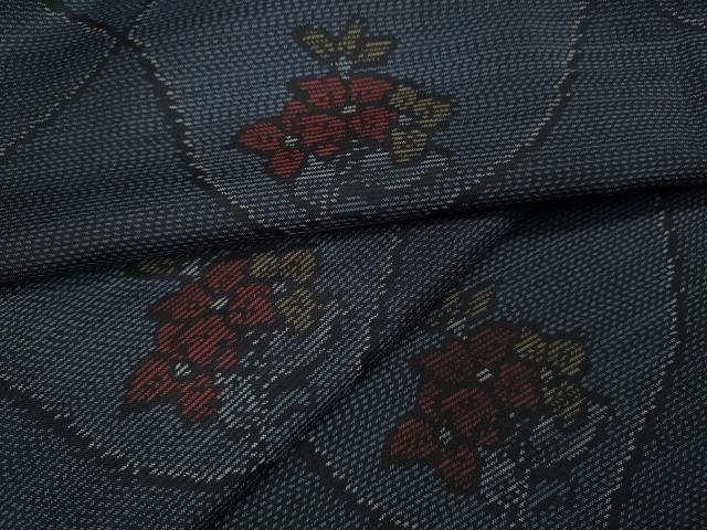 平和屋着物●本場大島紬 菱花文 正絹 逸品 CAAY5152ut