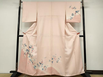 平和屋着物●訪問着 友禅 枝花文 暈し染め 正絹 逸品 CAAY5154ut