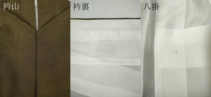 平和屋着物●本塩沢 油色 正絹 逸品 CAAY5163ut