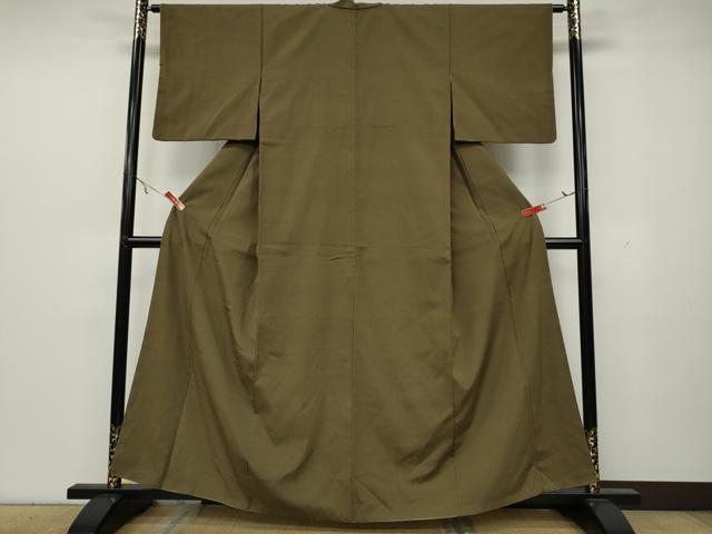 平和屋着物●本塩沢 油色 正絹 逸品 CAAY5163ut