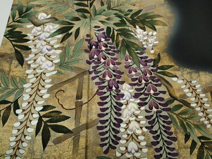 平和屋着物●豪華黒留袖 作家物 藤 金彩 正絹 逸品 CAAY5178ut