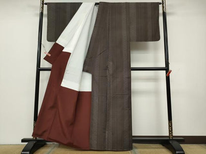 平和屋着物●本場大島紬　9マルキ　麻の葉間道　正絹　逸品　CAAY5183ut