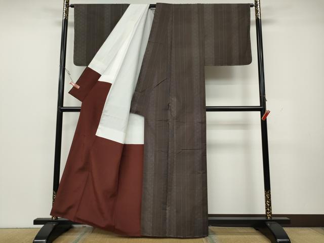 平和屋着物●本場大島紬　9マルキ　麻の葉間道　正絹　逸品　CAAY5183ut