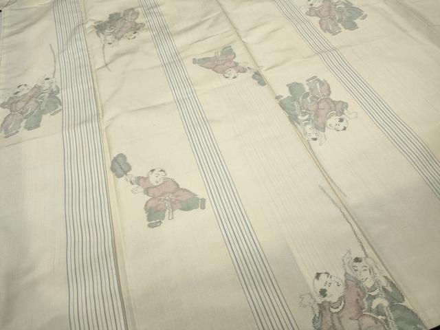 平和屋着物●上質な紬 唐子遊び 正絹 逸品 未使用 CAAY5188ut