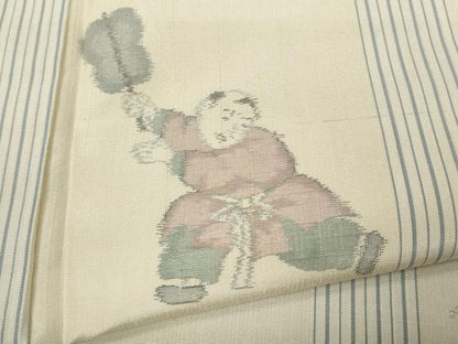 平和屋着物●上質な紬 唐子遊び 正絹 逸品 未使用 CAAY5188ut