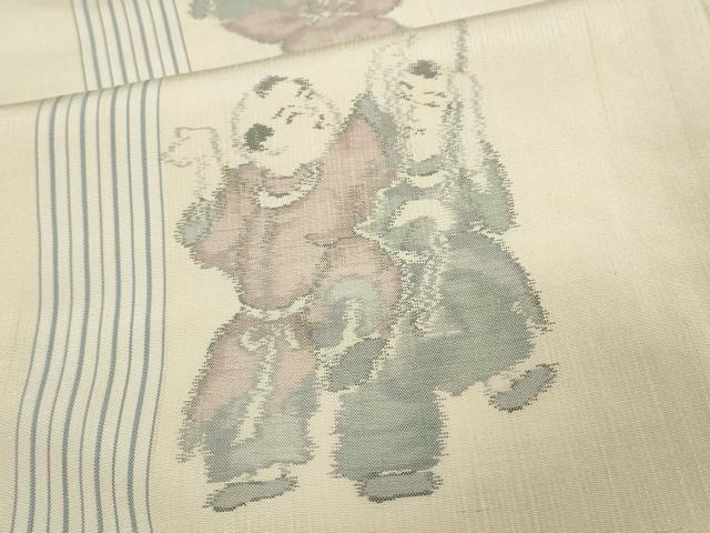 平和屋着物●上質な紬 唐子遊び 正絹 逸品 未使用 CAAY5188ut