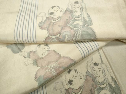 平和屋着物●上質な紬 唐子遊び 正絹 逸品 未使用 CAAY5188ut