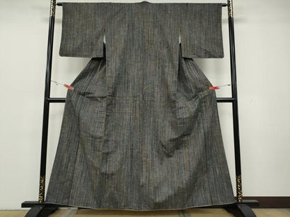 平和屋着物●上質な紬　縞　正絹　逸品　CAAY5189ut