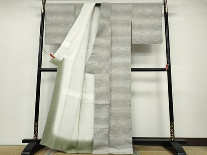 平和屋着物●上質な小紋　横段文　正絹　逸品　CAAY5190ut