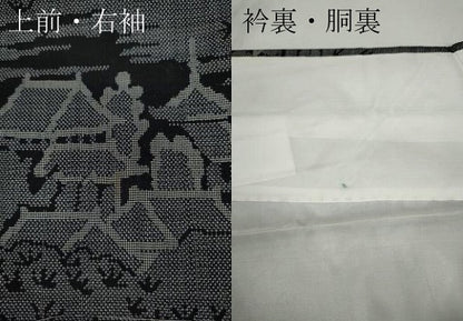 平和屋着物●本場大島紬　9マルキ　風景草木文　正絹　逸品　未使用　CAAY5192ut