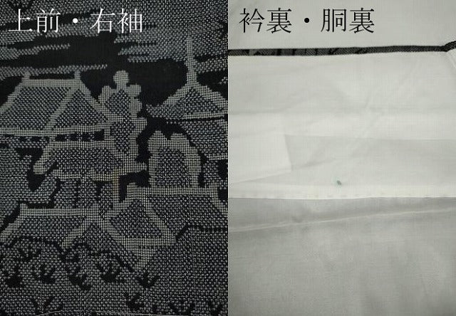 平和屋着物●本場大島紬　9マルキ　風景草木文　正絹　逸品　未使用　CAAY5192ut