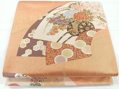 平和屋着物◎六通柄袋帯 唐織 慶長流曲抄 金糸 正絹 逸品 CAAY5210nb