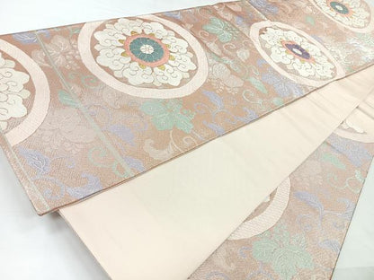 平和屋着物◎六通柄袋帯　唐織　花丸文　金銀糸　正絹　逸品　CAAY5251nb