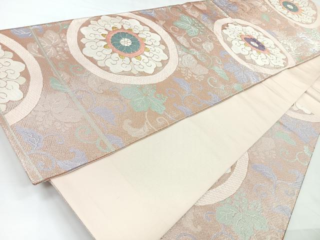 平和屋着物◎六通柄袋帯　唐織　花丸文　金銀糸　正絹　逸品　CAAY5251nb