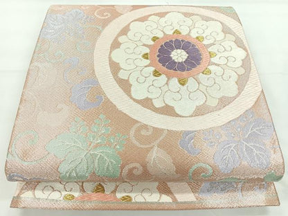 平和屋着物◎六通柄袋帯　唐織　花丸文　金銀糸　正絹　逸品　CAAY5251nb