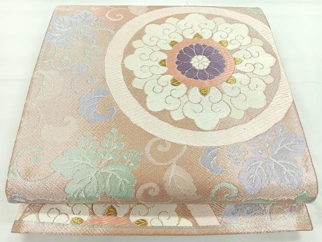 平和屋着物◎六通柄袋帯　唐織　花丸文　金銀糸　正絹　逸品　CAAY5251nb