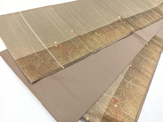平和屋着物◎六通柄袋帯　抽象文様　金糸　正絹　逸品　CAAY5272nb