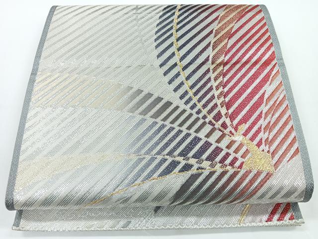 平和屋着物◎六通柄袋帯 孔雀文 金銀糸 正絹 逸品 CAAY5273nb