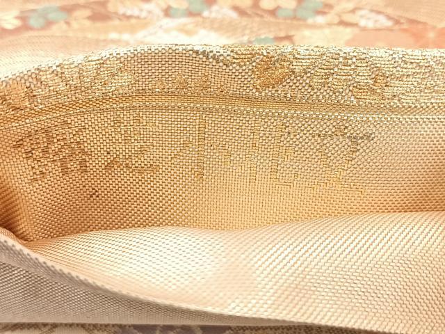 平和屋着物◎佐賀錦　六通柄袋帯　唐織　露芝小花文　金銀糸　正絹　逸品　CAAY5276nb