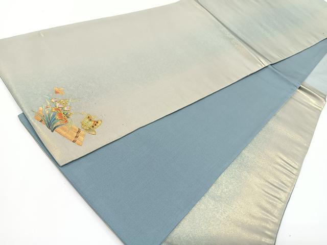 平和屋着物◎六通柄袋帯　螺鈿　霞文　ワンポイント　引箔正絹　逸品　CAAY5288nb