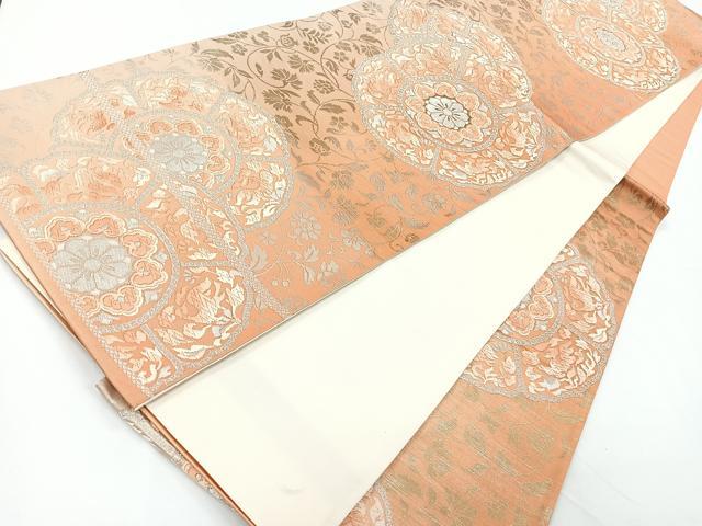 平和屋着物◎六通柄袋帯　唐織　花絵皿文　金銀糸　正絹　逸品　CAAY5311nb