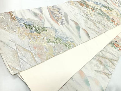 平和屋着物◎六通柄袋帯 唐織 風景文 金銀糸 正絹 逸品 CAAY5353nb