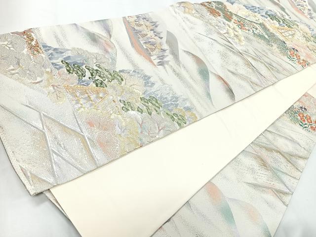 平和屋着物◎六通柄袋帯 唐織 風景文 金銀糸 正絹 逸品 CAAY5353nb