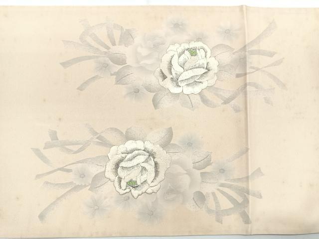 平和屋着物◎太鼓柄袋帯 刺繍 草花文 銀糸 正絹 逸品 CAAY5367nb