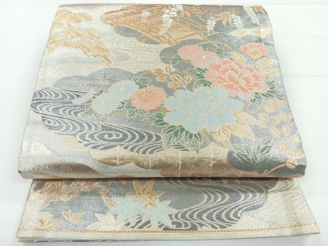 平和屋着物◎六通柄袋帯　古典絵巻　金銀糸　正絹　逸品　CAAY5400nb