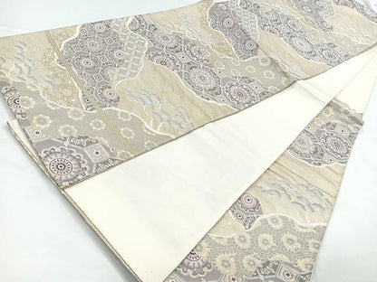 平和屋着物◎六通柄袋帯　蜀江道長文　金糸　正絹　逸品　CAAY5458nb