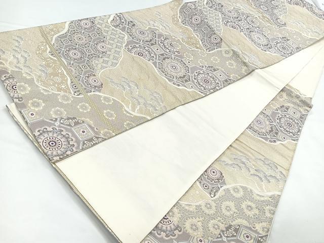 平和屋着物◎六通柄袋帯　蜀江道長文　金糸　正絹　逸品　CAAY5458nb