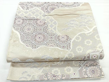 平和屋着物◎六通柄袋帯　蜀江道長文　金糸　正絹　逸品　CAAY5458nb