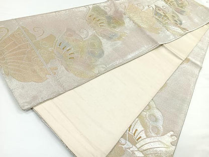 平和屋着物◎六通柄袋帯　舞蝶文　金銀糸　正絹　逸品　CAAY5465nb