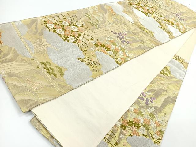 平和屋着物◎六通柄袋帯　唐織　雲取り吉祥花文　金銀糸　正絹　逸品　CAAY5474nb