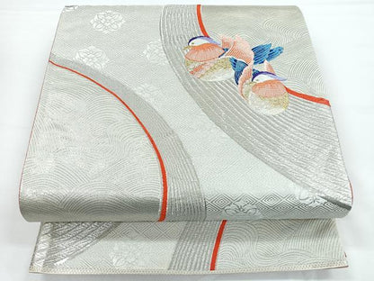 平和屋着物◎六通柄袋帯　唐織　錦波舞苑文　プラチナ箔　九百錦　正絹　逸品　CAAY5481nb