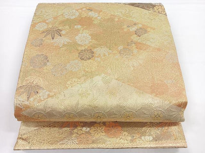 平和屋着物◎七彩佐賀錦　六通柄袋帯　松皮菱吉祥花文　松竹梅　金銀糸　正絹　逸品　CAAY5489nb