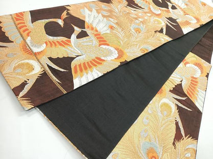 平和屋着物◎六通柄袋帯　鳳凰花文　金銀糸　正絹　逸品　CAAY5490nb