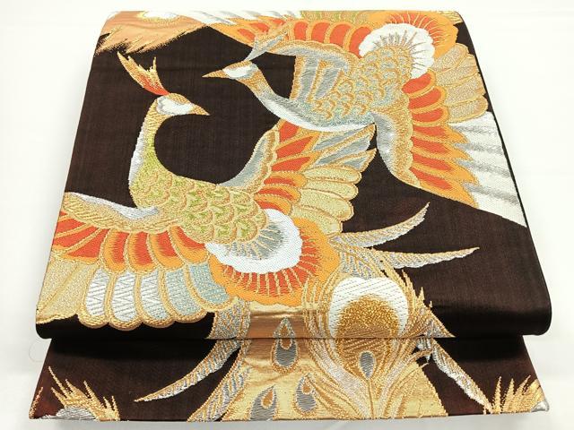 平和屋着物◎六通柄袋帯　鳳凰花文　金銀糸　正絹　逸品　CAAY5490nb