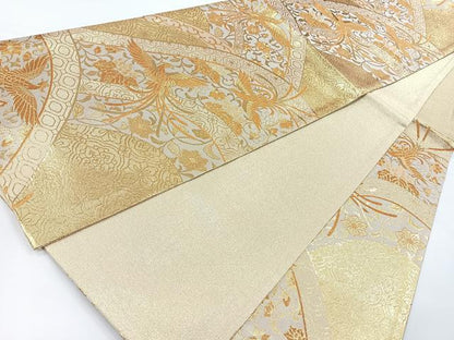 平和屋着物◎佐賀錦　六通柄袋帯　鳳凰花文　金糸　正絹　逸品　CAAY5544nb