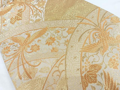 平和屋着物◎佐賀錦　六通柄袋帯　鳳凰花文　金糸　正絹　逸品　CAAY5544nb