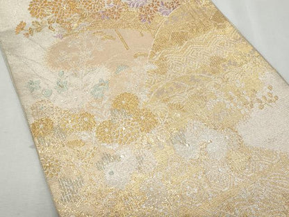 平和屋着物◎六通柄袋帯　唐織　渡り橋花文　金銀糸　正絹　逸品　CAAY5831fb