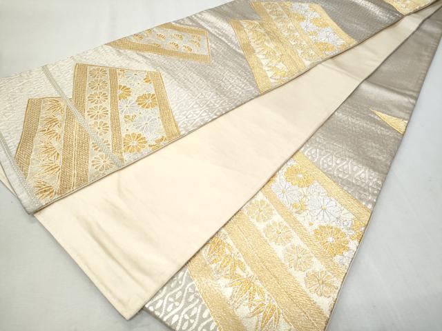 平和屋着物◎六通柄袋帯　吉祥花文　金銀糸　正絹　逸品　CAAY5979fb