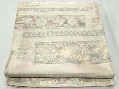 平和屋着物◎六通柄袋帯　横段花文　金糸　正絹　逸品　CAAY5987fb