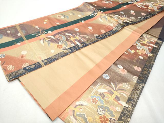 平和屋着物◎六通柄袋帯　唐織　鳳凰花松文　金糸　正絹　逸品　CAAY5993fb