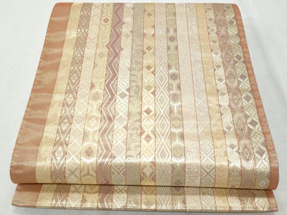 平和屋着物◎六通柄袋帯　吉祥花間道　金糸　正絹　逸品　CAAY5997fb