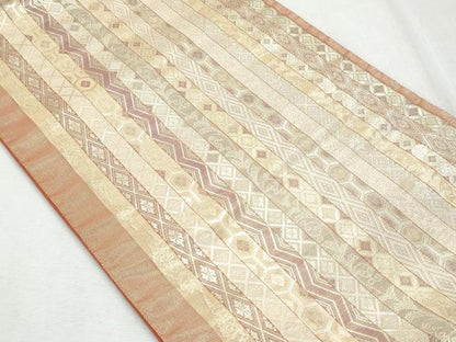 平和屋着物◎六通柄袋帯　吉祥花間道　金糸　正絹　逸品　CAAY5997fb